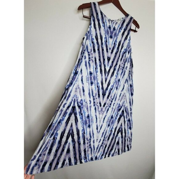 Ava & Viv Sleeveless Rayon Dress in Blue Tie Dye Size X - Picture 2 of 5
